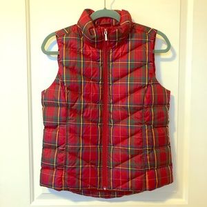 Land’s End Red Plaid Puffer Vest